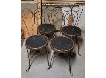 Set Of Four Ice Cream Parlor Chairs.    CV