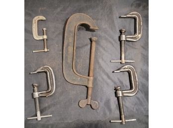 Collection Of Five Antique Clamps.   F