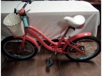 Melony Colored Young Adult ADORE Cruiser Handcrafted By Giant (flowered Basket,  Bell & Hand Brakes)  SR Rear