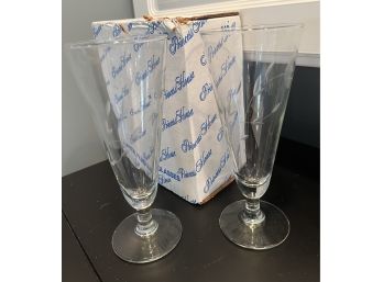 (2) Crystal Pilsner Glasses From Princess House