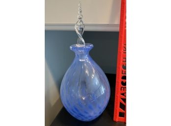 Beautiful Blue/clear Glass Perfume Bottle
