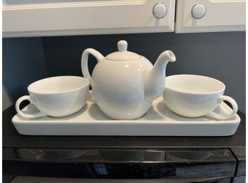 (5) Piece White Tea Set