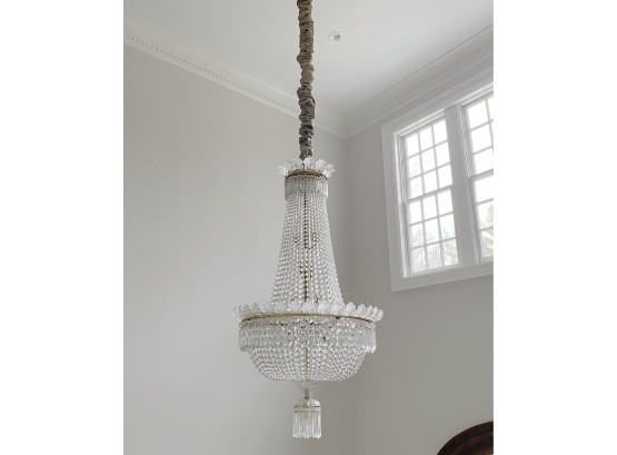 An Incredible French Regency Style Crystal Chandelier With 14 Lights - Brass Frame