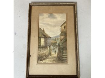 W. Sands (cornish) Original Watercolor On Paper - St. Ives, Cornwall, England