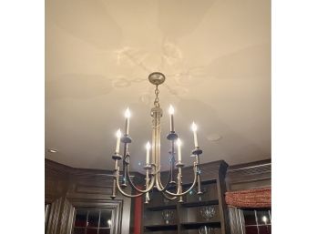 A Beautifully Structured 6 Arm Brass Chandelier