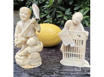 2 Chinese Netsuke - Carved Figurines