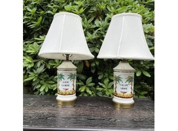 A Pair Of Vintage Apothecary Jar Table Lamps - Fabulous