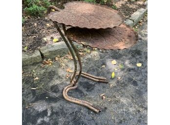 A Wonderful Pair Of 1940s Metal Lily Pad Nesting Garden Tables -