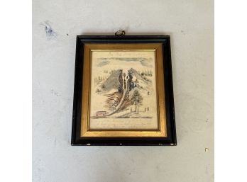 Lewis Miller (1796-1882) Print Of Watercolor And Ink From Personal Journal - Framed Print