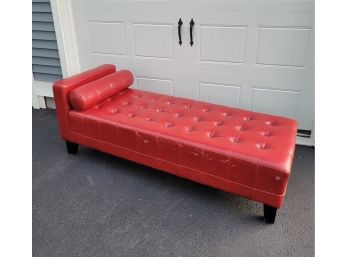Very Interesting Red Leather Chaise Lounge