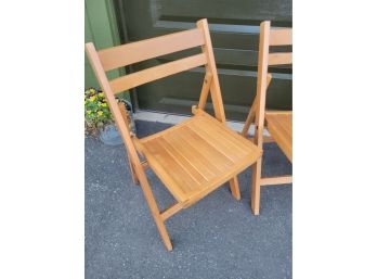 Pair Of Hardwood Folding Chairs.