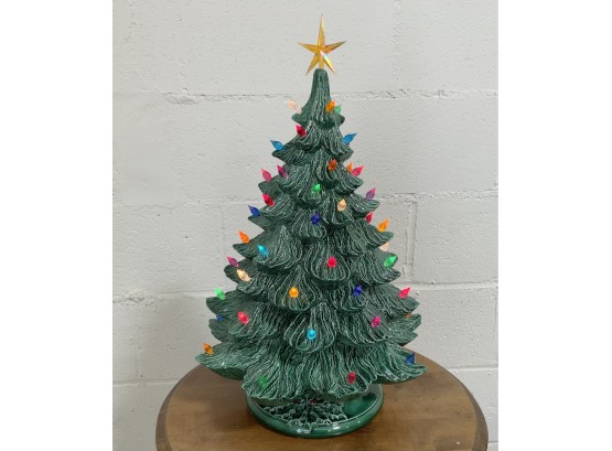 Beautiful Vintage 19 Inch Ceramic Christmas Tree  ~ 3 Pc ~
