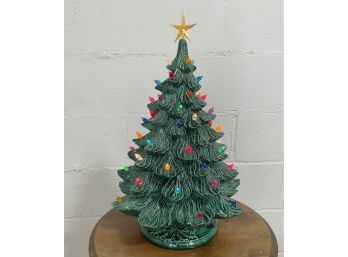 Beautiful Vintage 19 Inch Ceramic Christmas Tree  ~ 3 Pc ~