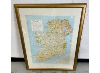 Framed Map Of Ireland ~ 1985 ~