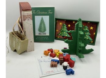 Christmas Lot #2 ~ New Christmas Tree  Wood Puzzle, Christmas Tree Tray & More ~