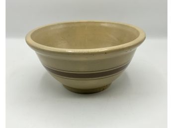 Antique Brown Banded Yellow Ware Bowl