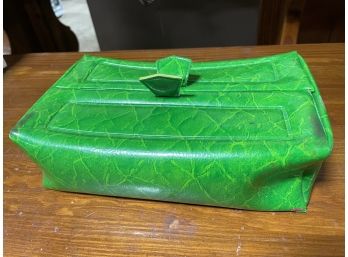 Vintage Saks Fifth Avenue Toiletry Bag ~ Green Retro ~