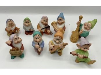 Disney Ceramic Figurines ~ Dwarfs ~ 9 Pc Lot