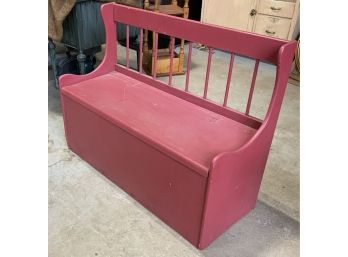 Red Painted Storage Bench