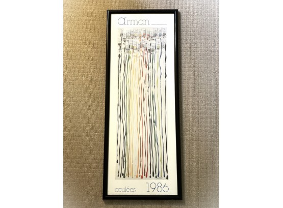 Vintage Fernand Arman- Coules 1986 Paris Nouvelles - Offset Print- Spills- Professionally Framed