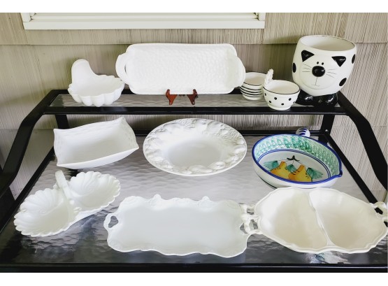 Pot Luck White Pottery Serving & Dining Assortment - Pier 1, Neuwirth, Italian Made And More