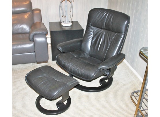 Vintage MCM Stressless Recliner And Ottoman From Ekornes Norway