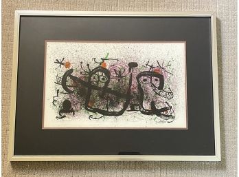 Signed Joan Miro- Ma De Proverbis 1970 Lithograph- Professionally Matted & Framed