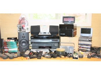 Huge Collection Of Electronics With Blu-ray Players, Sony Boombox, Headphones, Clocks, Radios, Movies & More