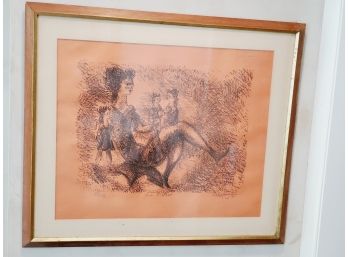 Vintage 196  The Mother Signed Chaim Gross Lithograph Ltd Edition 48 / 150 On Rust-colored Heavy Wove Paper