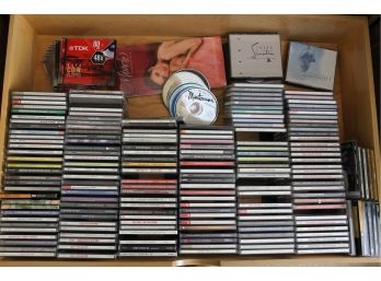 Large Drawer Full Of Compact Discs From Various Genres