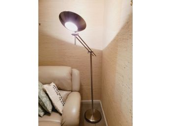 Contemporary Brushed Stainless Steel Adjustable Floor Lamp With Foot Control
