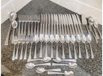 Reed & Barton Stainless Steel Flatware Dinner Service (Partial) And Serving Utensils
