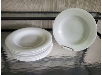 Eight Pottery Barn White Large Bowls