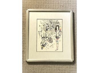 Marc Chagall- Acrobats At Play Lithograph With Certificate Of Authenticity- Professionally Matted & Framed