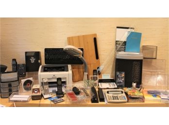 Large Office Lot With Software, Calculators, Notepads, Printer, Organizers, 3-hole Punches, Light, Phones, Etc