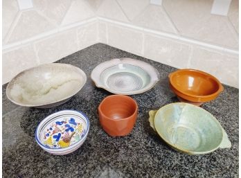 Assortment Of Pottery Bowls & Plates