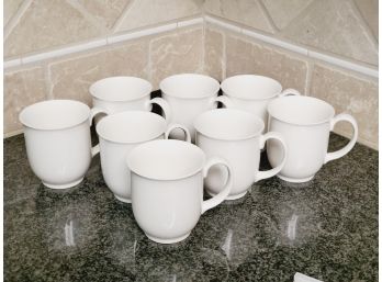Eight Villeroy & Boch White Handled Coffee Mugs