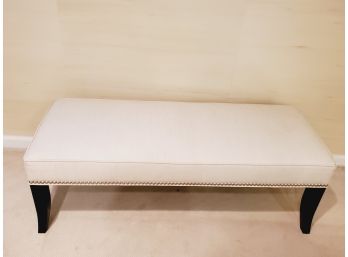 Crate & Barrel Upholstered Bench With Nail Head Accents