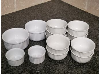 Assorted White Ramekins Custard Cups