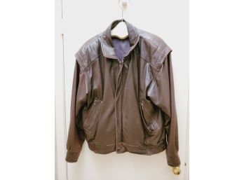 Men's Brown Leather Sportswear Leathers Of Distinction Leather Bomber Style Jacket - Size 42