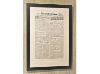 Framed And Matted New York Times Print October 23, 1941