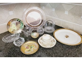 Crystal, Glass & Porcelain Plates, Bowls & Ashtray - Some Signed, Royal Copenhagen