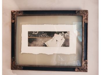 Lovely Dawn Marie Hand Painted Etching In Frame - Entitled Melt My Heart - Signed & Numbered 37 / 100