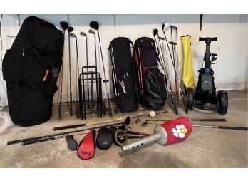 Golf Lovers Equipment Lot With Taylormade Stratus 3.0,titliest, DFK 20th Anniversary Travel Case And More