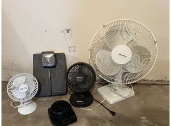 Group Of Fans With Vintage Health-o-Meter, Duracraft, Blizzard, Sharper Image, And Living Solutions