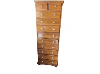 Tall Pine Lingerie Chest With Decorative Handles
