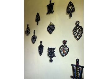 Assorted Cast Iron Trivets/wall Hangings/