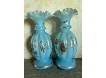 Blue Fenton Vases