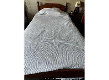 Two Twin Vintage White Chenille Bedspreads