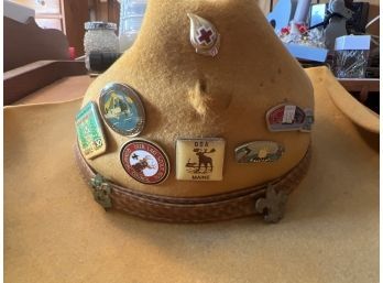 Felt Stetson Hat With Boy Scout/camping